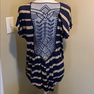 NWT striped blouse with lace